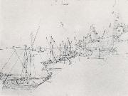 Albrecht Durer The Harbor at Antwerp oil on canvas